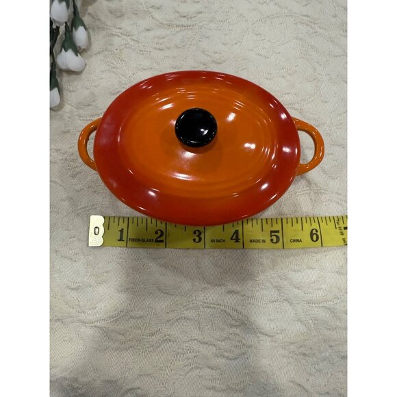 Miniature Blue & Orange Ceramic Casserole Dishes With Lids Butlers - Picture 13 of 14